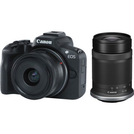 Canon EOS R50 Μηχανή με RF-S 18-45mm και RF-S 55-210mm Φακό Διπλό Κιτ (Μαύρο)(Επιπλέον CashBack 50€)