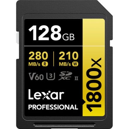 Lexar 128GB Professional 1800x UHS-II SDXC Κάρτα Μνήμης (Gold Έκδοση)