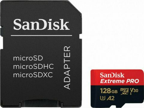 SanDisk Extreme Pro microSD 128GB + SD Adpt 200MB/s A2 V30 UHS-I U3