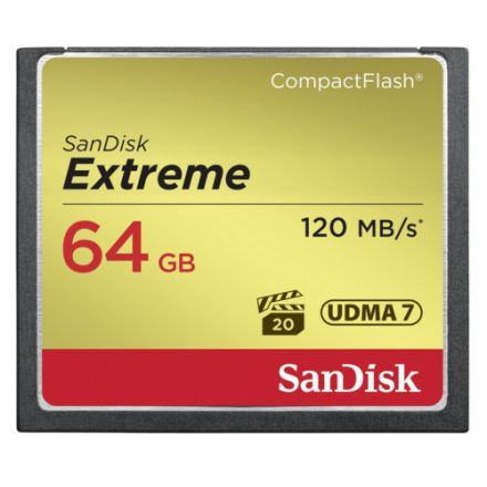 SanDisk 64 GB Extreme CompactFlash Memory Card 120MB/S